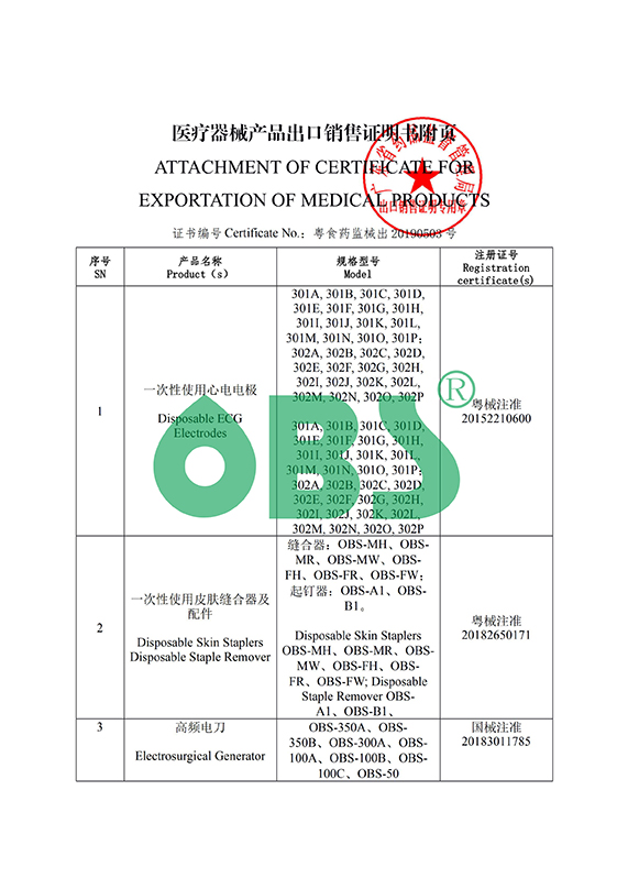 医疗器械产品出口销售证明(图2)